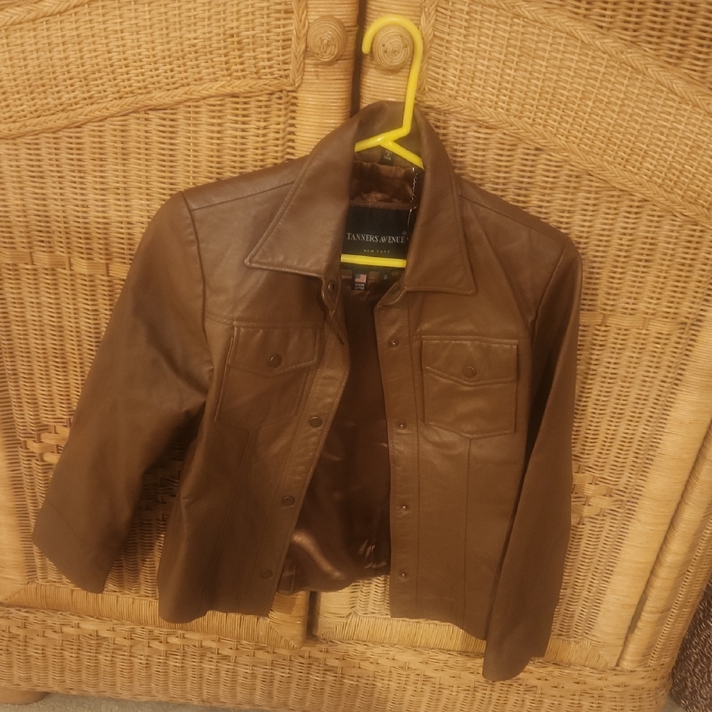 Vintage Brown Leather Jacket Tanners Avenue Recently Professionally Cleaned